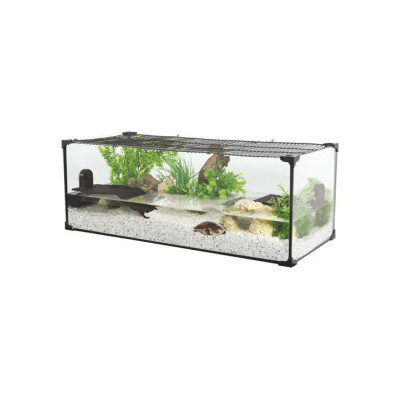 Rampe LED incluse - Aquarium tortue Zolux 100L avec zone terrestre Rampe LED incluse - Aquarium tortue Zolux 100L avec zone terrestre