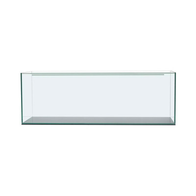 Cuve aquarium vide 150x50x50cm en verre 10mm - Vue avant avec joints renforcés noirs Cuve aquarium vide 150x50x50cm en verre 10mm - Vue avant avec joints renforcés noirs
